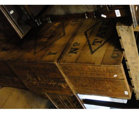 3 Vintage pine crates for Tate Sugar.