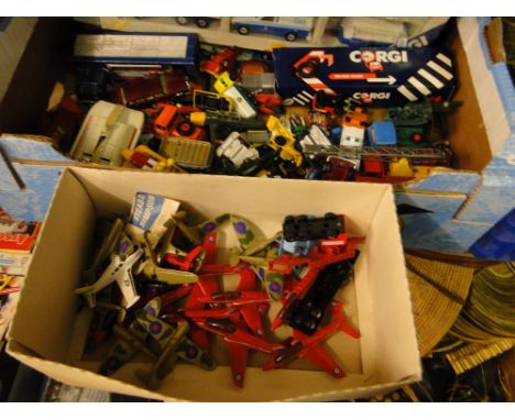 Corgi British Gas set, various die-cast cars and aeroplanes.