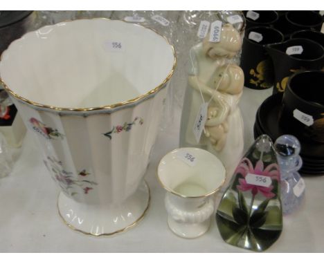 A Spode vase, paperweight, etc.