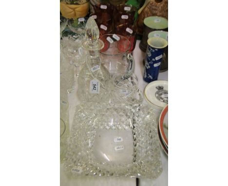Crystal decanter, 6 goblets, etc.