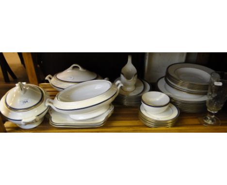 A Spode "Lausanne" pattern dinner service including tureens, and an Antique glass.