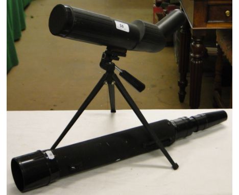 2 Spotting scopes, 1 on a tripod.