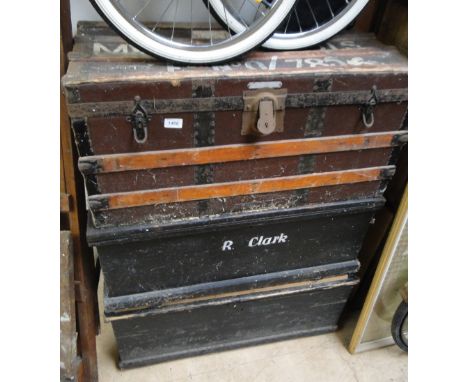 3 vintage trunks