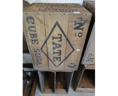 2 vintage pine "Tate" sugar crates
