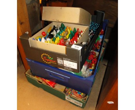 3 boxed of vintage Christmas decorations