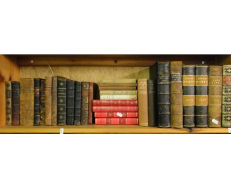 A Shelf of leatherbound books including 4 volumes "Good Words"