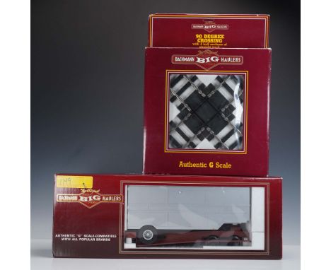 Pair of Bachmann Big Haulers model train accessories in original packaging. Includes a 90-degree crossing with 4 half section