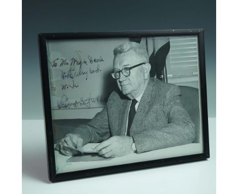 Black and white photograph signed by General Lewis B. Hershey, longtime Director of the U.S. Selective Service System. Hershe