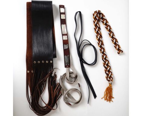 Curated set of four statement sash belts, each approximately 48 inches long, offering a dynamic mix of materials and textures