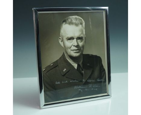 A striking black and white photograph signed by Major General William F. Dean, one of the most decorated American generals of