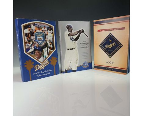 A collection of three Los Angeles Dodgers Media and Information Guides from 2006, 2007, and 2008, offering a comprehensive lo