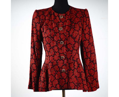 Elegant and timeless, this Yves Saint Laurent Rive Gauche women's jacket is crafted in France from fine laine wool and featur