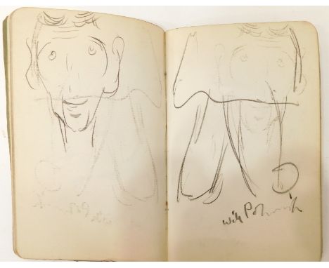 •R Coutts Armour (20thC). A sketch book with figural/caricature studies, signed and titled back page.