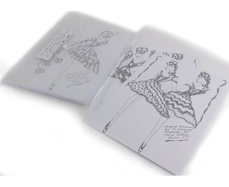 A collection of drawings, by the illustrator R Jennings, a previous illustrator at Laura Ashley during the 1970s.