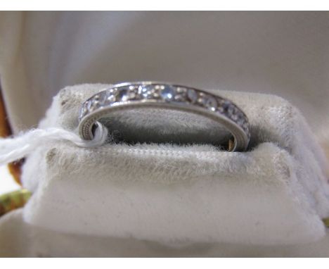 PLATINUM DIAMOND SET FULL ETERNITY RING, size J/K 