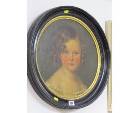 19TH CENTURY ENGLISH SCHOOL PORTRAIT, indistinctly signed and inscribed to reverse, oil on canvas laid down on panel "Portrai