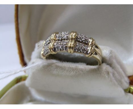 9ct YELLOW GOLD DIAMOND SET ETERNITY STYLE RING, size O/P 