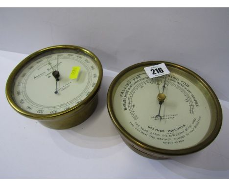 BAROMETERS, Short &amp; Mason brass cased barometer and weather indicator by John Hutchinson 
