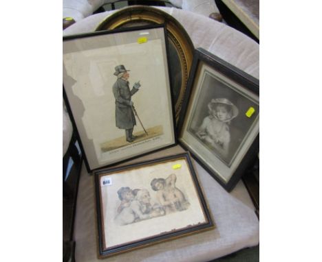 ANTIQUARIAN ENGRAVINGS, "A View taken from Chatham Row", also 2 other portrait engravings 