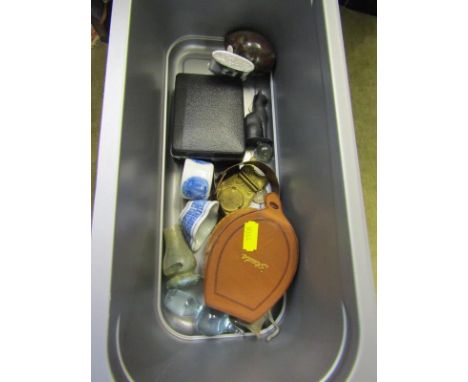 SERPENTINE HAND COOLER, stub box and contents, Mosda cigarette lighter, shards of Roman glass and box of oddments 