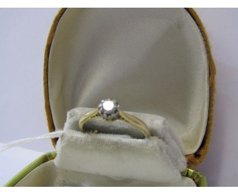 18ct YELLOW GOLD DIAMOND SOLITAIRE RING, modern brilliant cut diamond approx 0.25ct, size M/N 