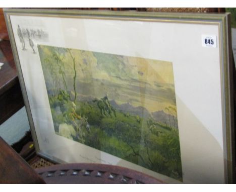 SNAFFLES, pencil signed colour print "The Peshawar Vale Hunt", 18" x 27" 