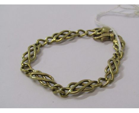 9ct YELLOW GOLD BRACELET WITH CELTIC INFINITY STYLE LINK, approx 16.6 grams 