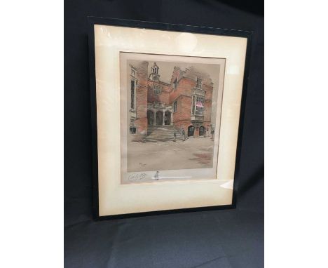 CECIL ALDIN, HARROW CECIL ALDIN, HARROW, pencil signed print, numbered 30, labelled verso, framed. Visible sheet 45cm by 36.5