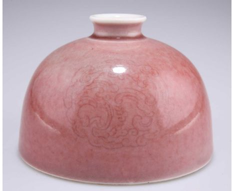 A CHINESE "PEACH BLOOM" PORCELAIN BRUSH WASHER A CHINESE "PEACH BLOOM" PORCELAIN BRUSH WASHER, bears Kangxi mark but probably