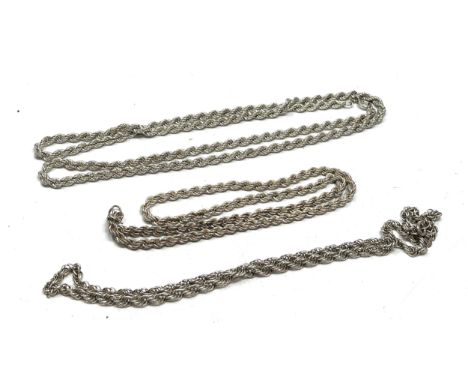 3 vintage silver rope twist necklace chains weight 59g 