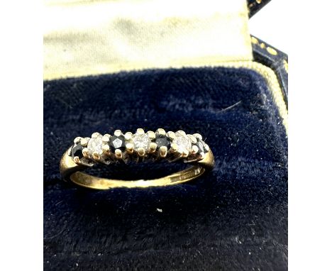 9ct gold sapphire &amp; diamond ring weight 1.6 