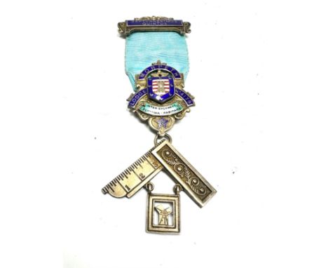 Silver &amp; enamel morpeth lodge No 4176 masonic jewel 