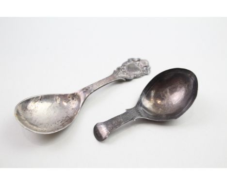 2 x .830 & .925 sterling spoons inc georgian, caddy etc 