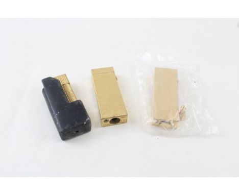 Dunhill Cigarette Lighters Inc Vintage Gold Plated Rollagas x 3 