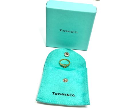 18ct gold &amp; diamond Tiffany &amp; co peretti ring weight  2.4g boxed 