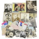 A collection of various vintage signed ephemera (some facsimile), to include: Bing Crosby (F),