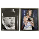 A pair of framed and glazed colour photographs bearing the signatures of Kim Basinger and Bruce