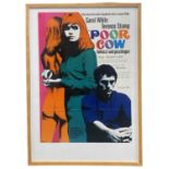 A framed German reproduction one sheet poster for Poor Cow, starring Terence Stamp and Carol White