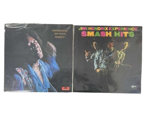  Two Jimi Hendrix 12" vinyl LPS, to include: - In the West - Polydor - 2302018 - 1971 - Smash Hits - Polydor 612004, 1966/7