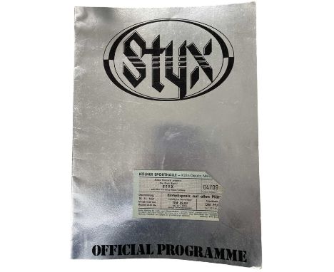 A Styx Tour programme, together with a 1981 ticket stub