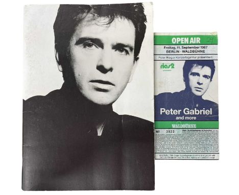 An official tour programme for Peter Gabriel, together with a 1987 ticket stub