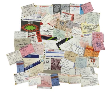 A collection of various rock and pop ticket stubs, to include U2, Cliff Richard, Bon Jovi, Red Hot Chili Peppers, Iggy Pop, B