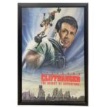 A framed one-sheet poster for Cliffhanger, bearing the signatures of Sylvester Stallone, Michael