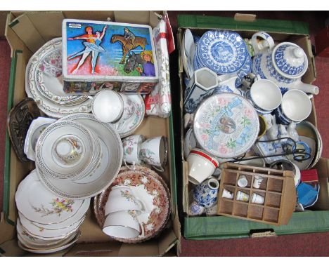 Thermos Tin, fruit sets, Broadhurst 'Windsor Castle' tea set, of twenty pieces, other ceramics:- Two Boxes.