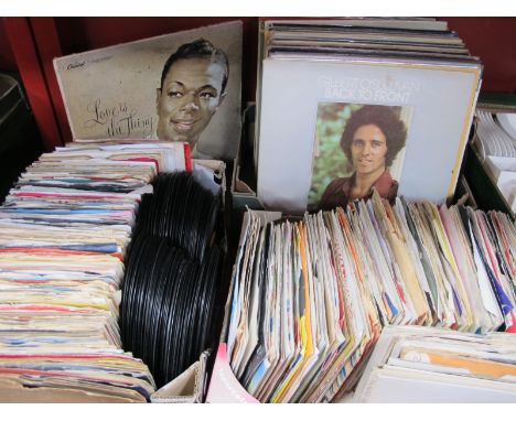 Vintage Records - A Large Quantity of Easy Listening LP's, 45rpm singles 1960's to 1980's, hundred plus:- Three Boxes