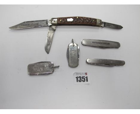 Pocket Knives - Southern and Richardson Two Blade Knife, engine turned 9cm closed - German three blade premium stock knife, s