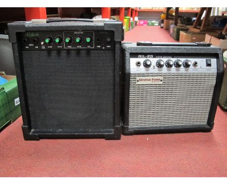 Two Guitar Practice Amps, Axtech VM108 and a Stretton Payne AIL20, (both untested).