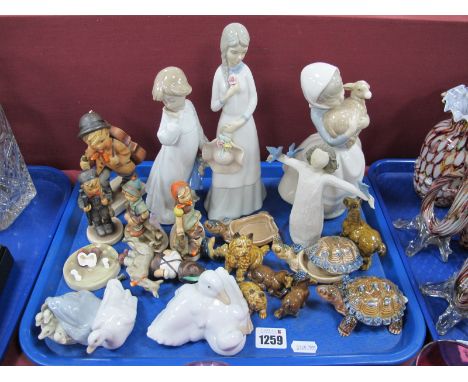 Lladro 4895 Geese Group, Nao example, Spanish, Hummel and Wade figures:- One Tray.