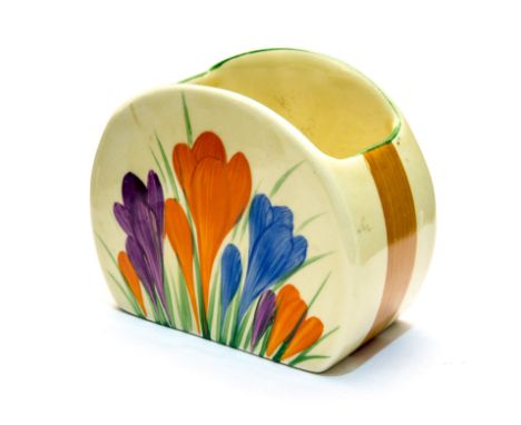 Clarice Cliff for Wilkinson, a Crocus pattern, Bonjour sugar bowl, Clarice marks and registration number, 6.5cm high