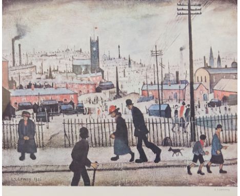 Laurence Stephen Lowry RA (1887-1976), View of a Town, colour print, signed in pencil LS Lowry, Fine Art Trade Guild blind st